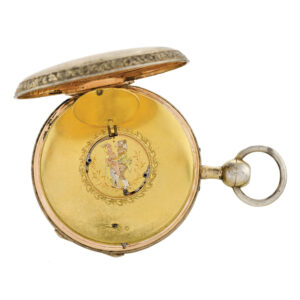 Swiss quarter repeating verge watch with erotic automaton Circa 1820
