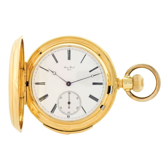 Swiss 18K gold hunting cased minute repeating lever Circa 1880