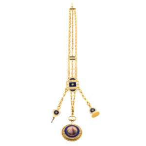 Attractive French verge pendant watch with chatelaine Circa 1780
