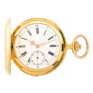 Swiss rose gold hunting cased repeating keyless lever Circa 1890