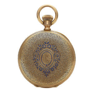 Elegant Swiss 18K gold and enamel cylinder watch Circa 1875