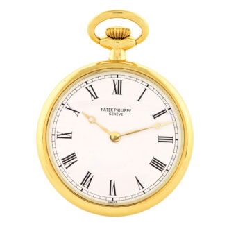 Elegant Swiss 18K gold keyless lever pendant watch Circa 1982