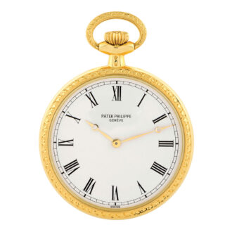 Elegant Swiss 18K gold keyless lever pendant watch Circa 1983