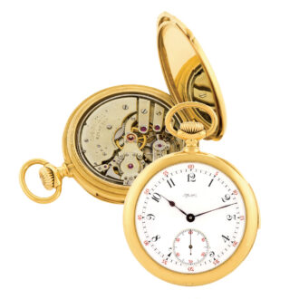Fine Swiss 18K gold five-minute repeating keyless lever Circa 1887
