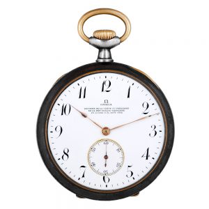 Swiss gunmetal open faced keyless lever watch Circa 1910