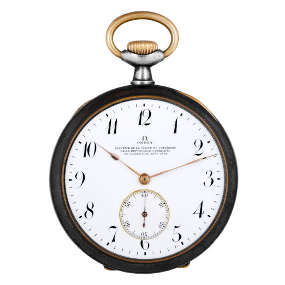 Swiss gunmetal open faced keyless lever watch Circa 1910