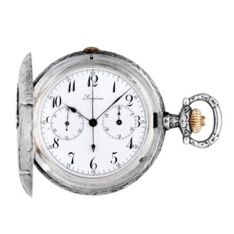 Fine Swiss silver hunting cased lever chronograph Circa 1915