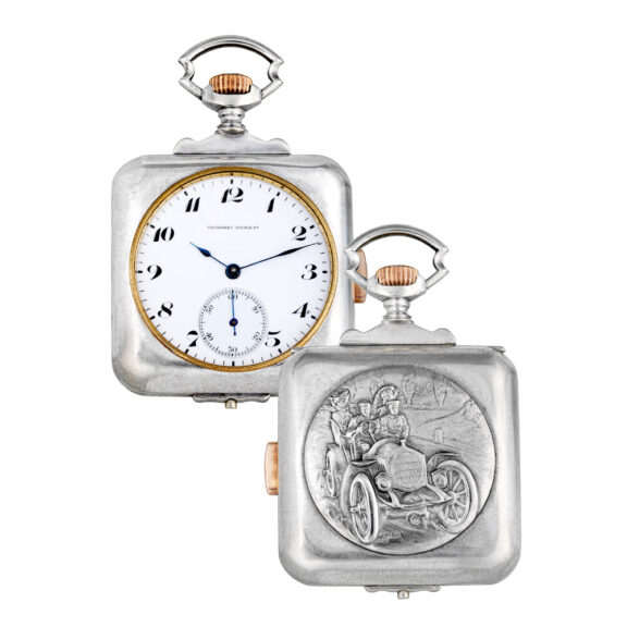 Swiss silver square quarter repeating lever pocket watch Circa 1910