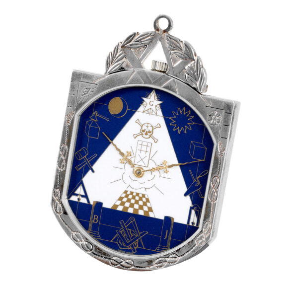 Unusual Swiss silver lever Masonic pendant watch Circa 1989
