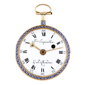 Swiss gold and enamel open faced verge watch Circa 1785