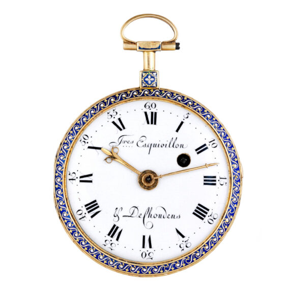 Swiss gold and enamel open faced verge watch Circa 1785 Swiss gold and enamel open faced verge watch Circa 1785