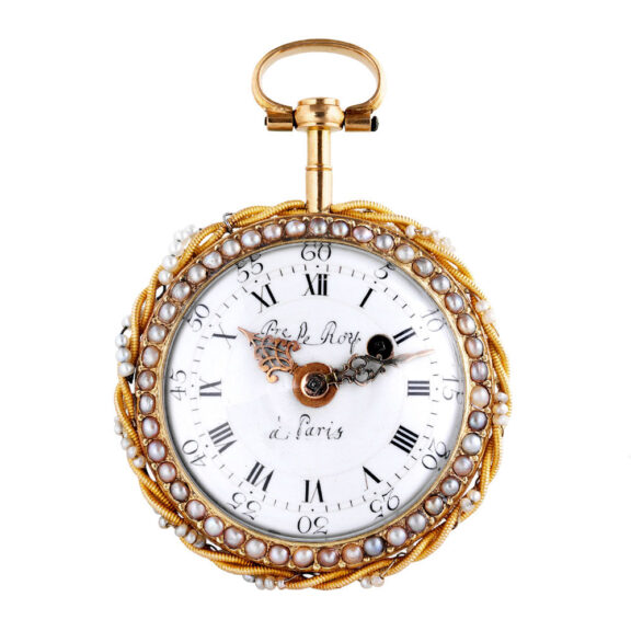 French gold, enamel and pearl-set verge pendant watch Circa 1780 French gold, enamel and pearl-set verge pendant watch Circa 1780