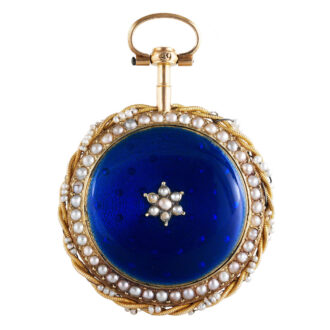 French gold, enamel and pearl-set verge pendant watch Circa 1780