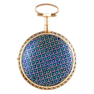 French gold and enamel dumb quarter repeating verge watch Circa 1785
