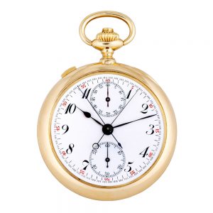 Swiss gold lever split seconds chronograph Circa 1915