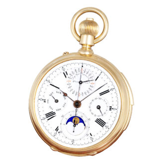Large Swiss gold repeating complicated lever watch Circa 1880
