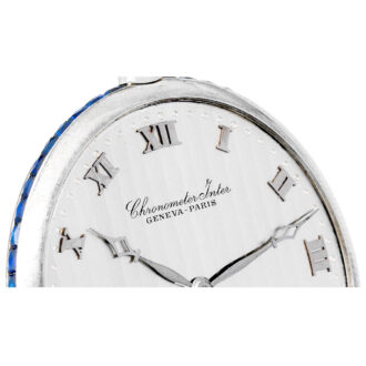 Swiss/French white gold and sapphire-set dress watch Circa 1925