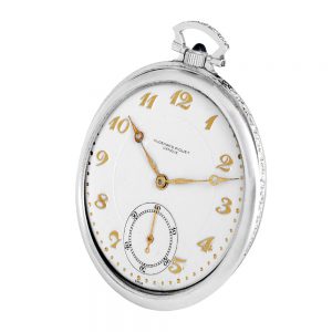 Slim Swiss platinum and diamond-set dress watch Circa 1925