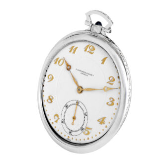 Slim Swiss platinum and diamond-set dress watch Circa 1925