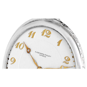 Slim Swiss platinum and diamond-set dress watch Circa 1925