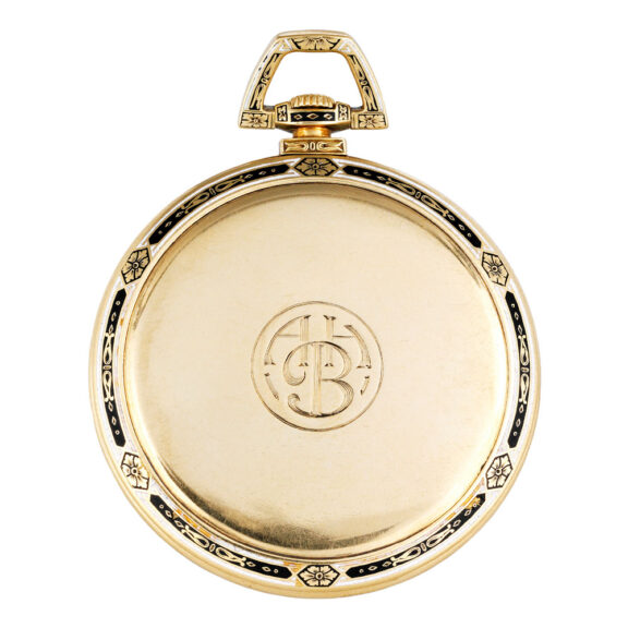 Swiss 18 carat gold champlevé enamel lever watch Circa 1920 Swiss 18 carat gold champlevé enamel lever watch Circa 1920