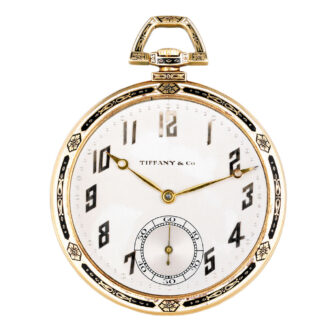 Swiss 18 carat gold champlevé enamel lever watch Circa 1920