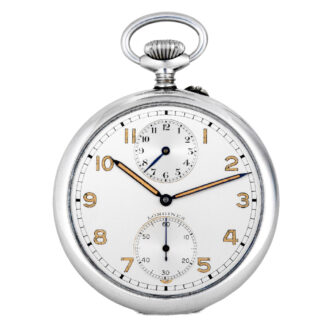Swiss stainless steel open faced lever watch with alarm Circa 1920