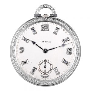 Swiss platinum and diamond-set Art Deco dress watch Circa 1924
