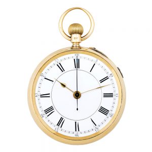 English gold centre seconds lever pocket watch Circa 1891-1892