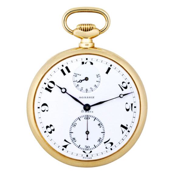 Swiss gold eight day going lever with power reserve Circa 1920