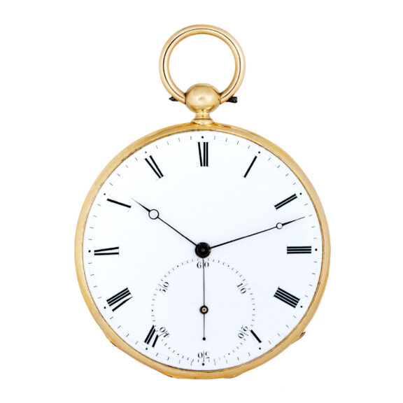 Rare French 18K gold keyless chronometer Circa 1840