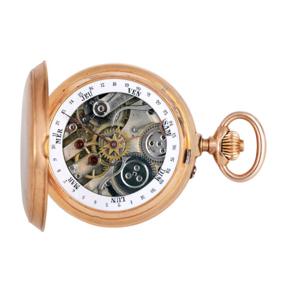 Swiss double-dailled lever with complications Circa 1890