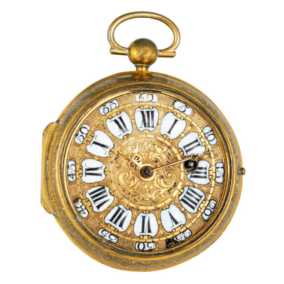 Fine and rare French gilt-brass Louis XIV oignon watch Circa 1710