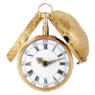 English gold repoussé quarter repeating pocket watch Circa 1765