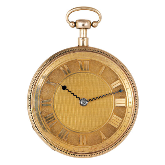 Swiss gold open faced quarter repeating cylinder watch Circa 1825