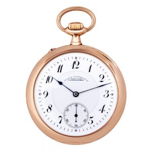 German 14K rose gold open faced keyless lever watch Circa 1920