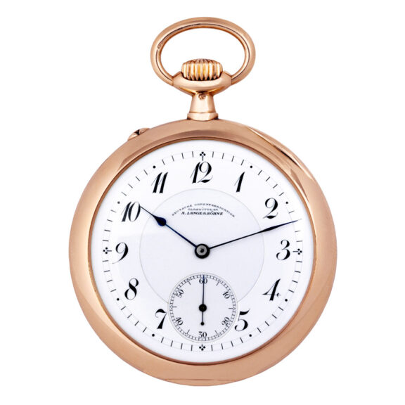 German 14K rose gold open faced keyless lever watch Circa 1920