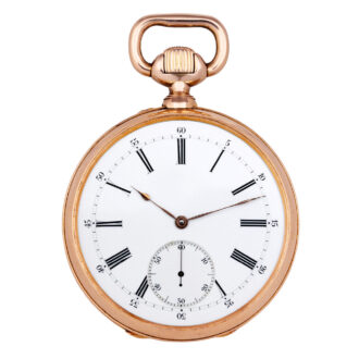 Swiss rose gold open faced lever pocket chronometer Circa 1884