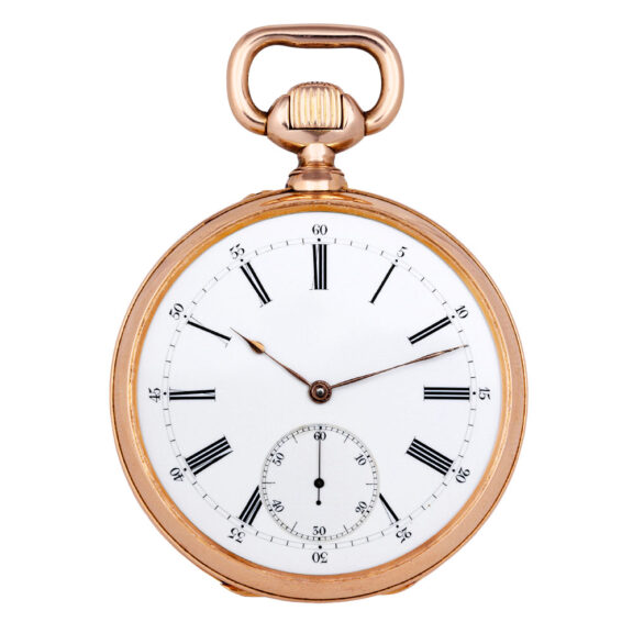 Swiss rose gold open faced lever pocket chronometer Circa 1884