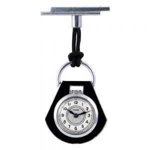 French chromed, black-lacquered padlock-form lapel watch Circa 1935