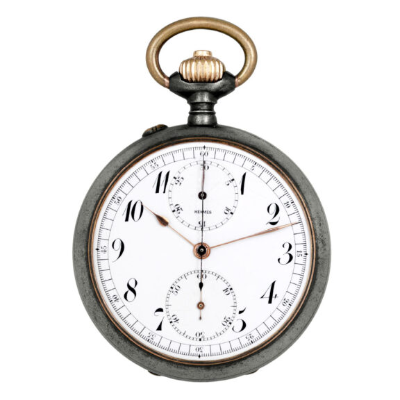 Swiss gunmetal lever chronograph with register Circa 1910