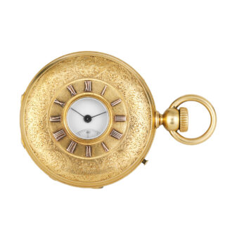 Swiss gold half-hunting cased lever watch with compass Circa 1855
