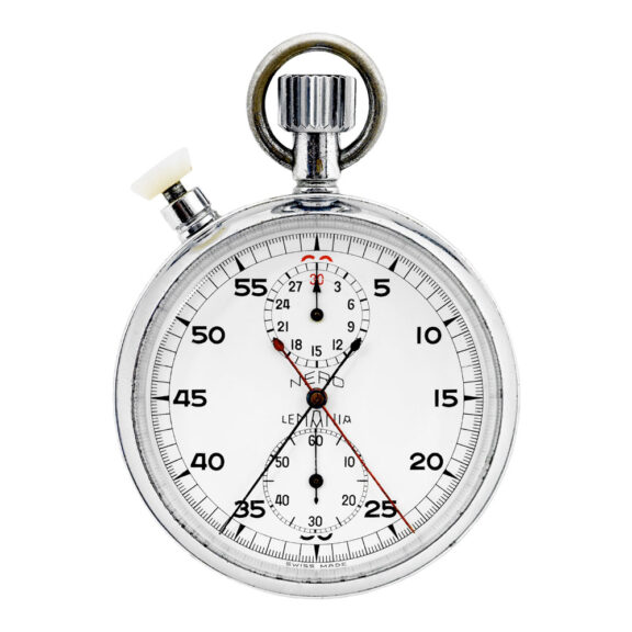 Swiss 60-second split-seconds chronograph stopwatch Circa 1969