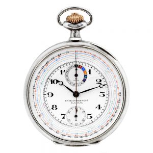 Very rare Swiss sterling silver lever chronograph Circa 1910