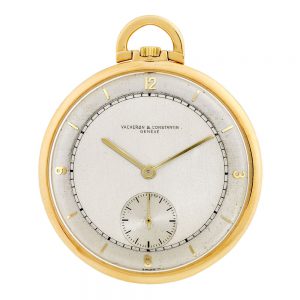 Thin Swiss 18K gold keyless lever pocket watch Circa 1943