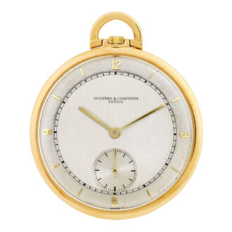 Thin Swiss 18K gold keyless lever pocket watch Circa 1943