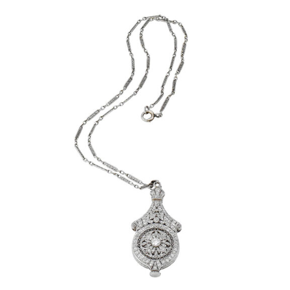 Fine Swiss lever pendant watch with matching chain Circa 1920