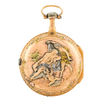 Fine French 20K gold and diamond-set verge watch Circa 1765