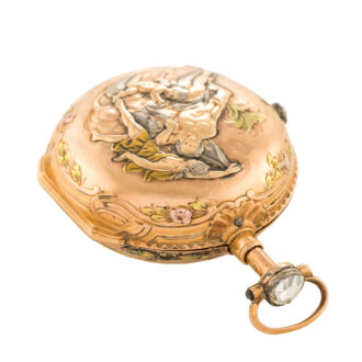Fine French 20K gold and diamond-set verge watch Circa 1765
