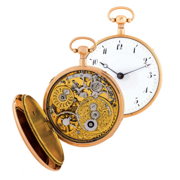 Swiss 18K gold quarter repeating musical cylinder watch Circa 1820 Swiss 18K gold quarter repeating musical cylinder watch Circa 1820